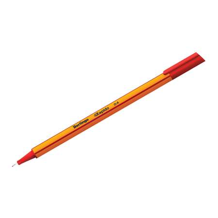 Ручка капиллярная BERLINGO Rapido красная 04мм трехгранная набор 12 шт
