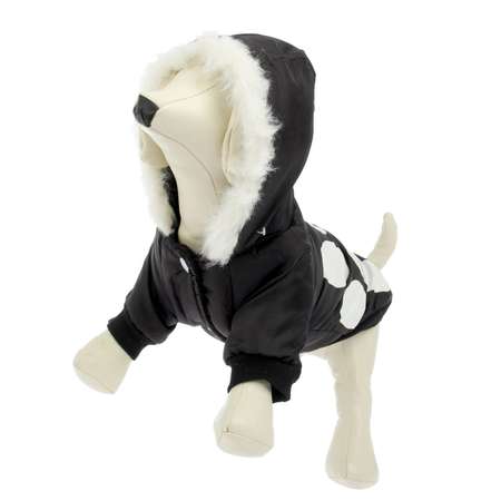 Куртка для собак Sima-Land с капюшоном и мехом размер S черная