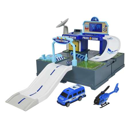 Игровой набор FANJIA TOYS Парковка-чемоданчик Станция полиции