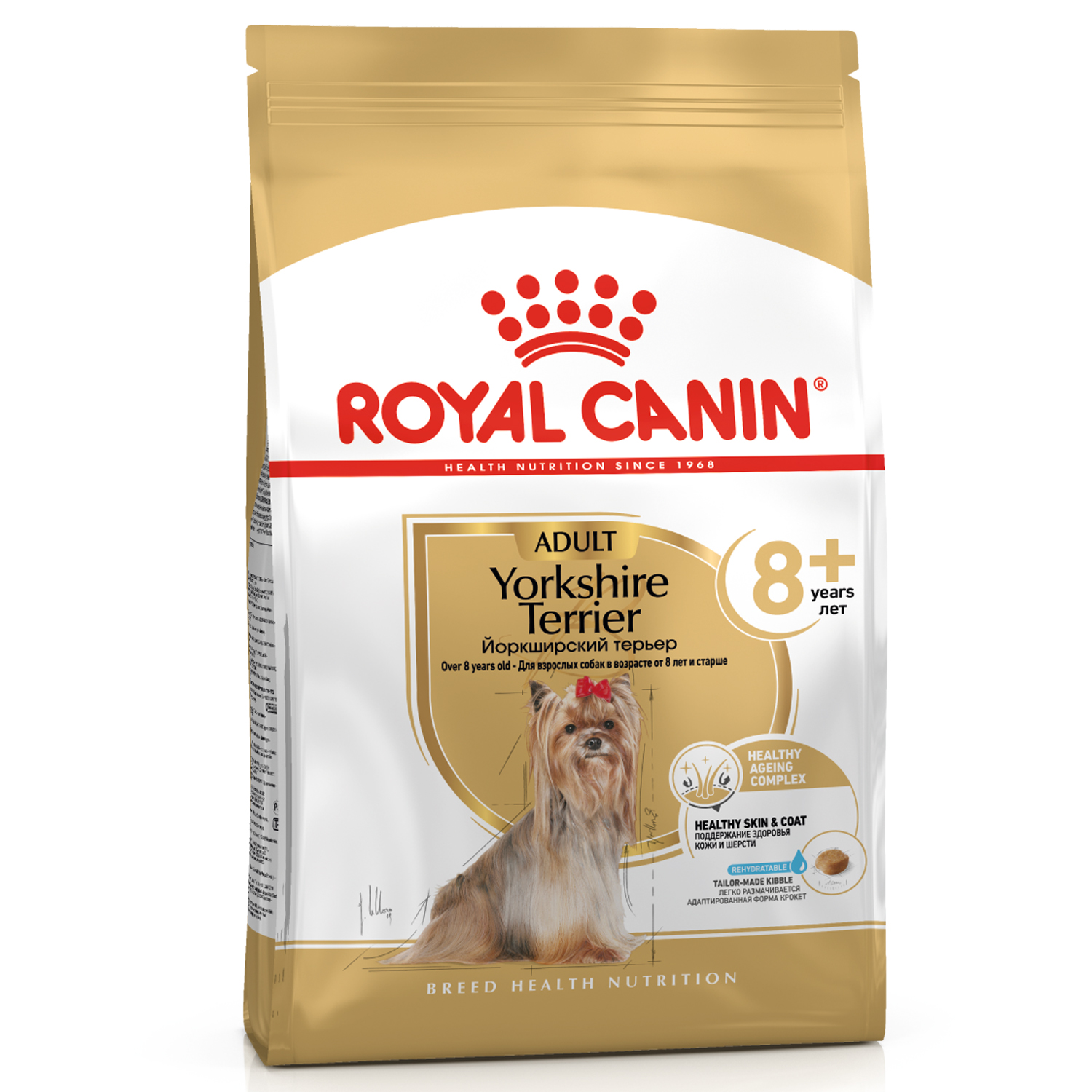 Корм для собак ROYAL CANIN породы йоркширский терьер 8+ пожилые 1,5 кг  купить по цене 1435 ₽ с доставкой в Москве и России, отзывы, фото