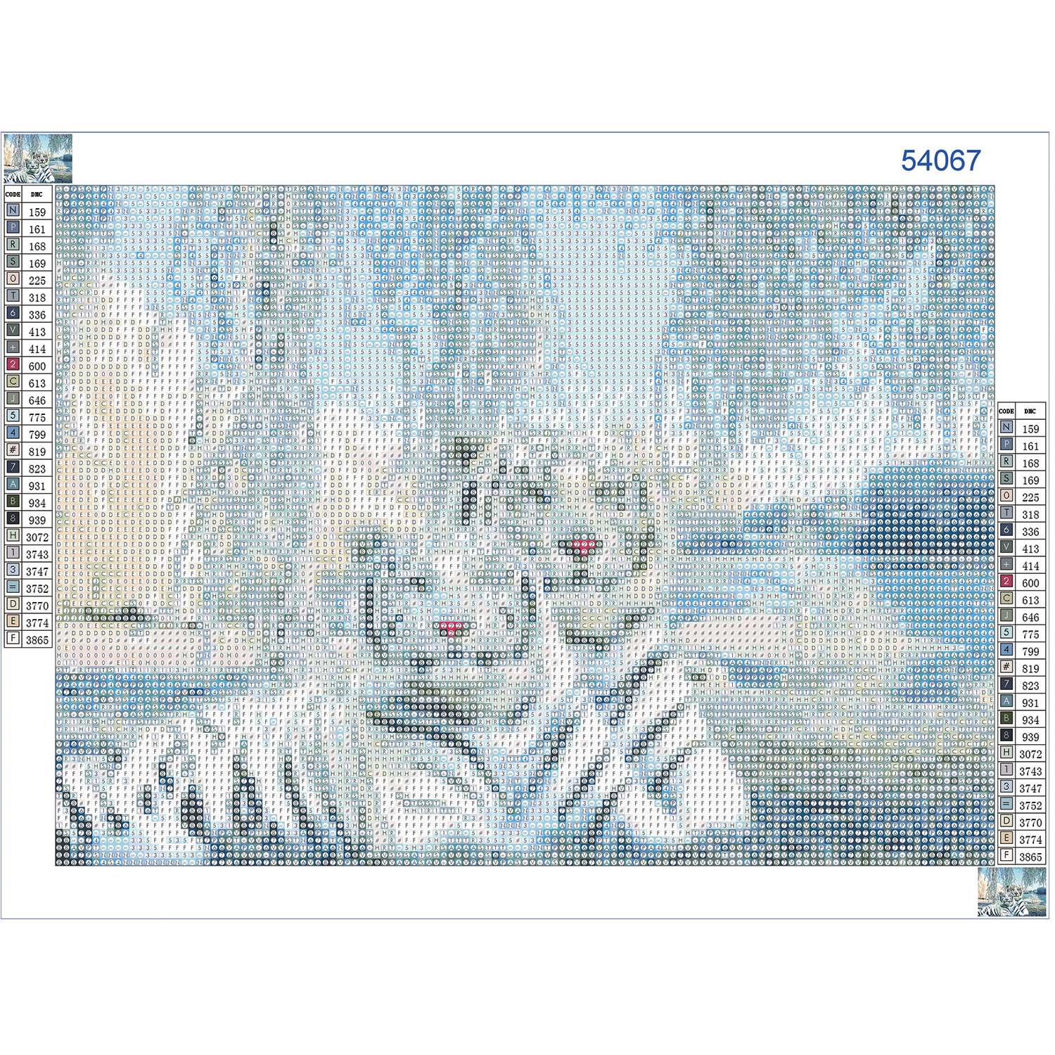 Алмазная мозаика на холсте Solmax Пара белых тигров 30x40 см CP54067 - фото 2