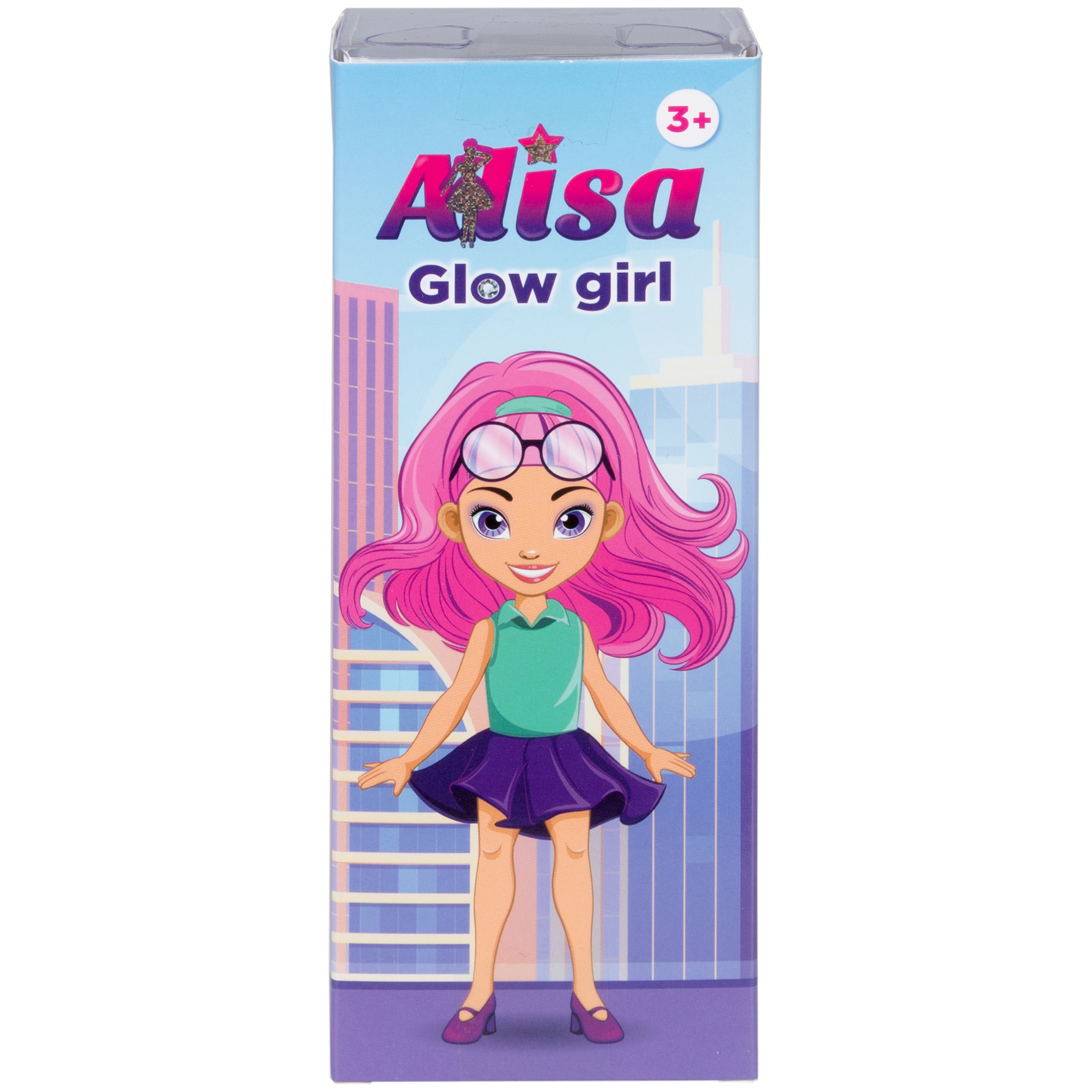 Кукла для девочки Alisa glow girl 1TOY мини с яркими волосами и очками гнущиеся колени в розовой юбке 15 см Т25196-3 - фото 4