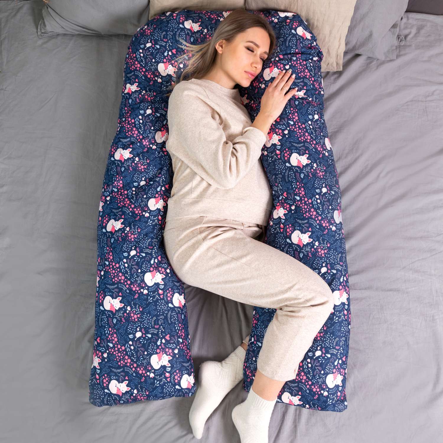 Подушка для беременных AmaroBaby U-образная 340х35 Flower dreams - фото 10