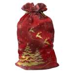 Мешок для подарков sfer.tex Деда Мороза 65х115 см Новогодний лес красный