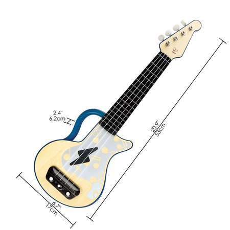 Музыкальная игрушка HAPE Гавайская гитара для детей Мерцающая укулеле синяя