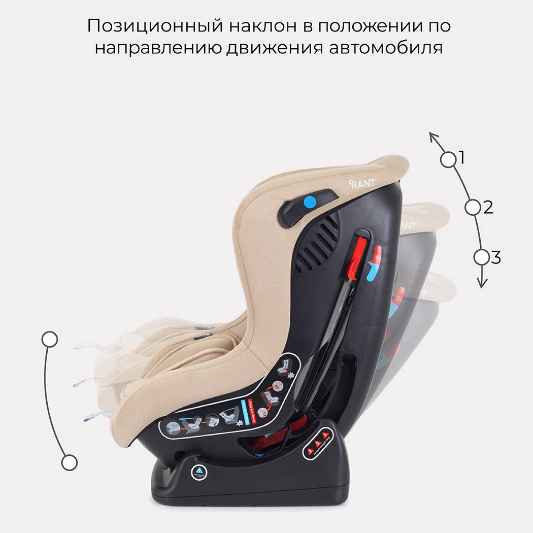 Автокресло детское Rant LB-777 Pilot Active Line Beige группа 0-1 0-18 кг - фото 2