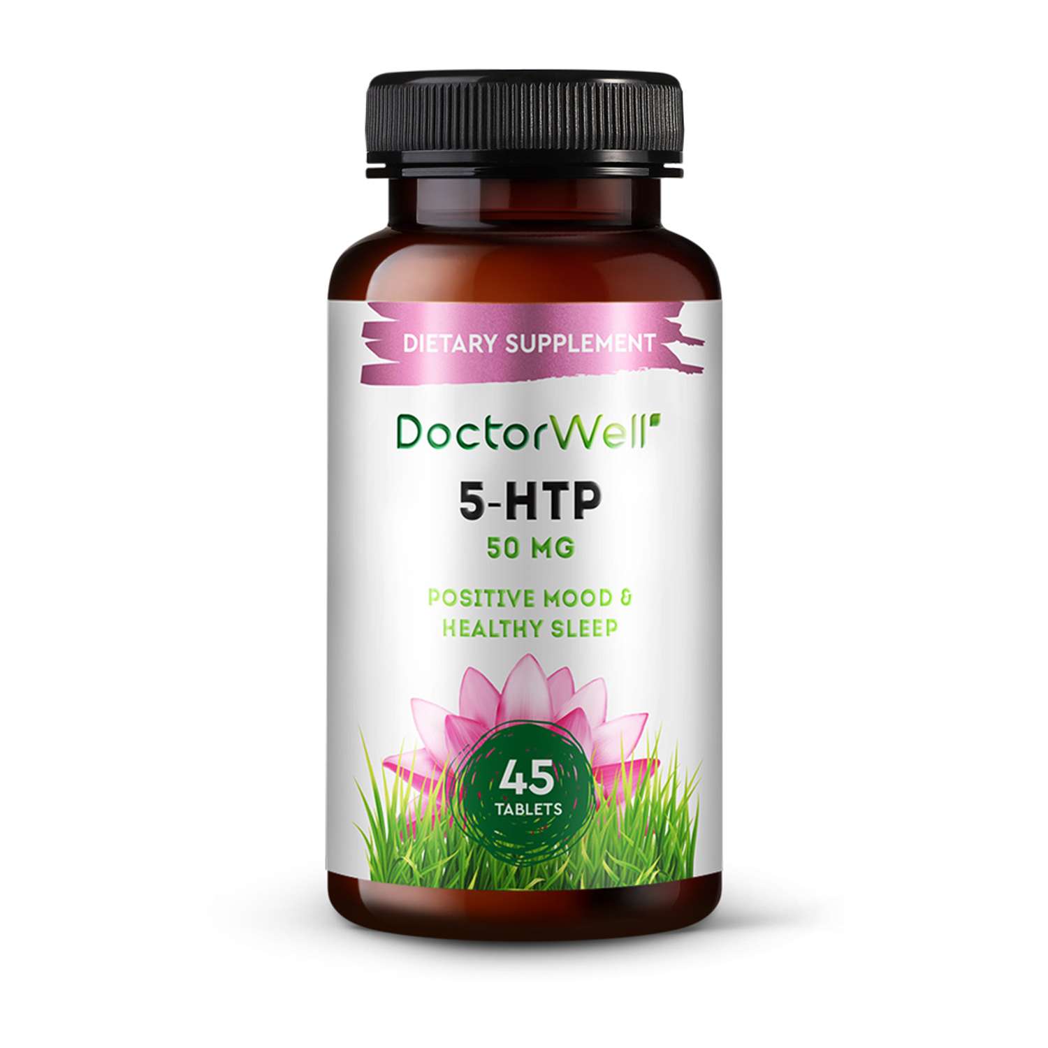 Витамины для нервной системы DoctorWell успокоительные для крепкого сна 5-HTP 45 таблеток 50мг - фото 1