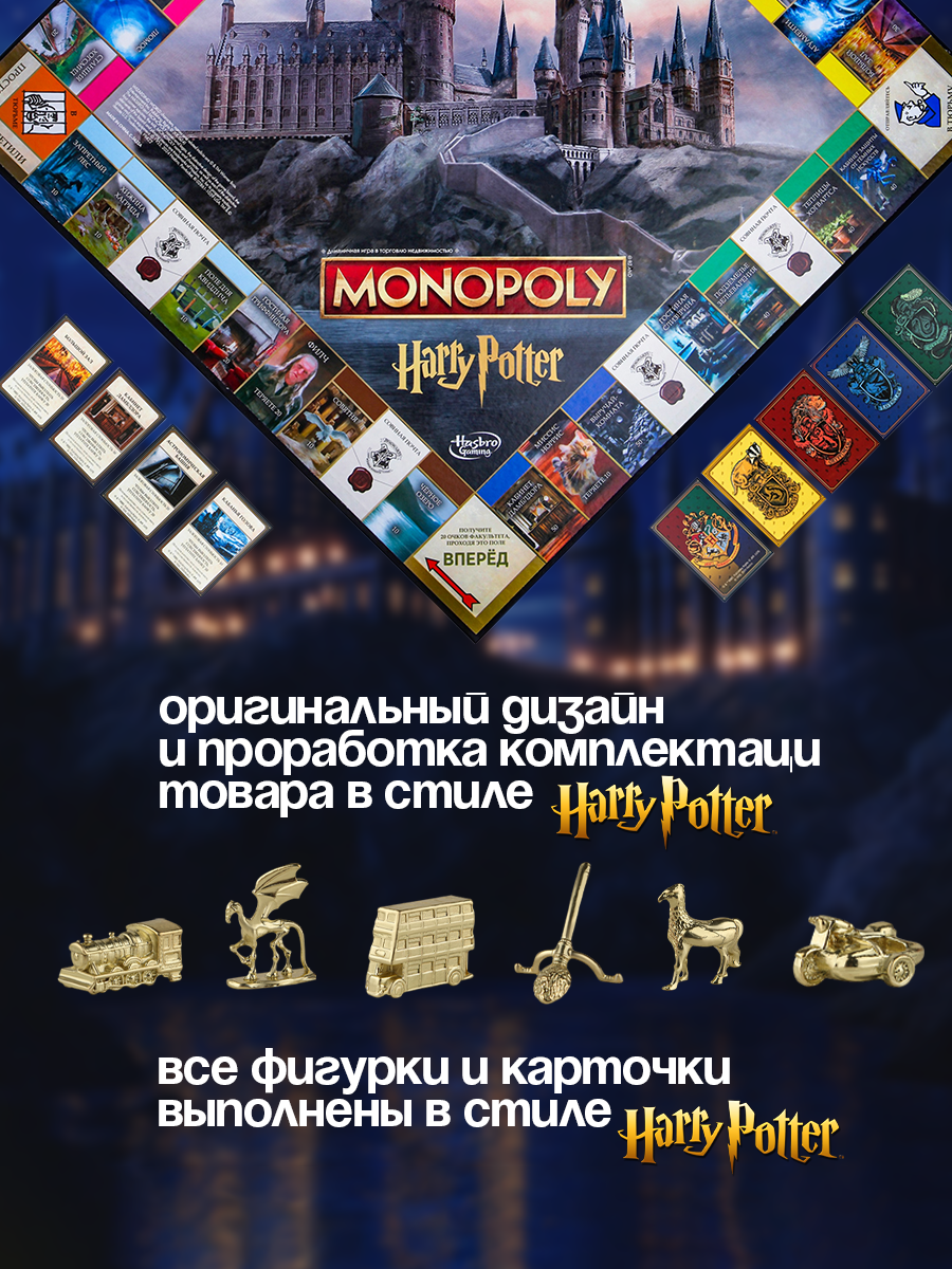 Настольная игра Hasbro Games монополия Гарри Поттер на русском языке - фото 7