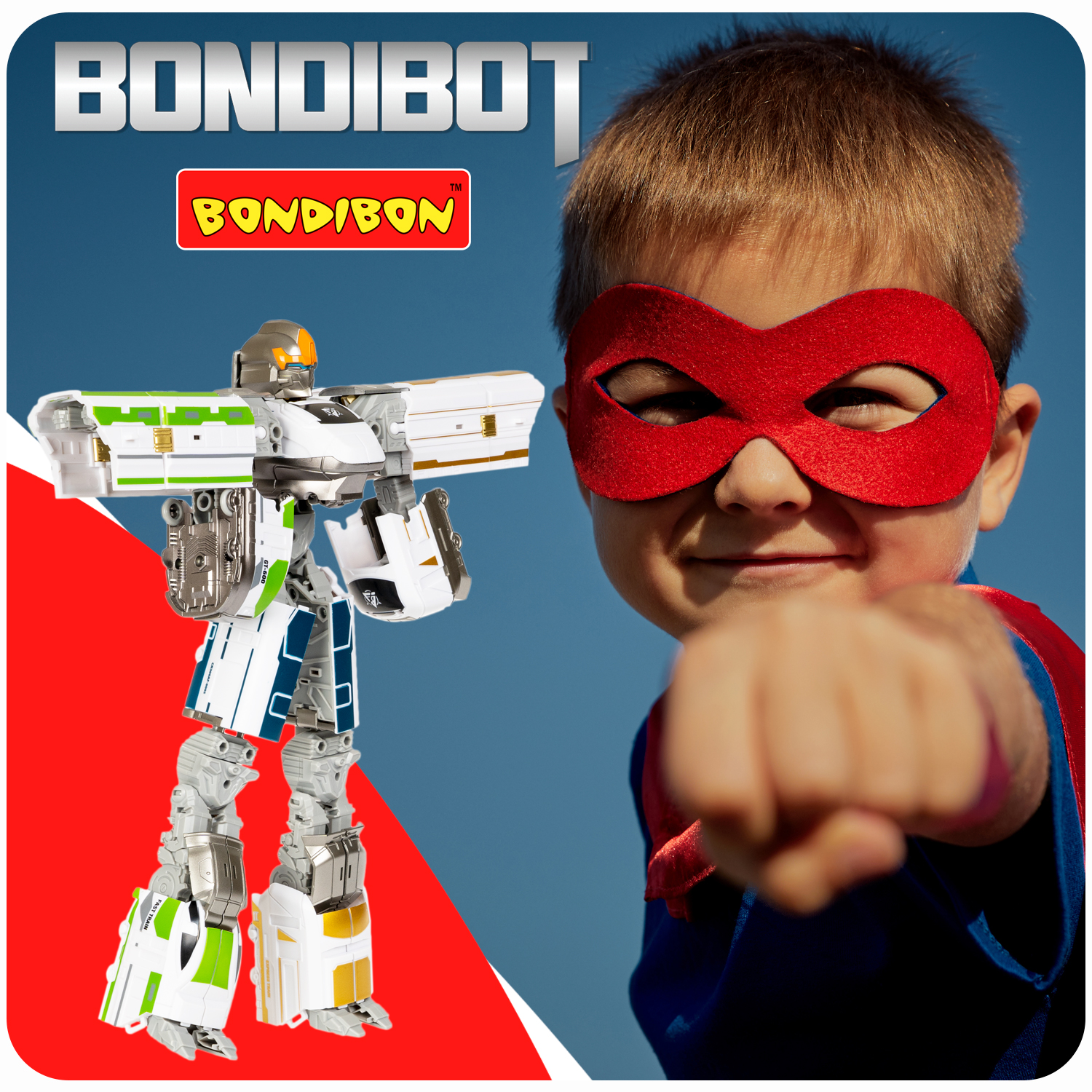 Трансформер Bondibon BONDIBOT 2 в 1 робот-поезд зеленого цвета - фото 11