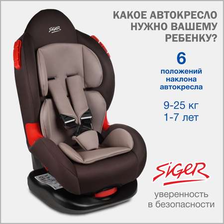 Автокресло SIGER 1/2 (9-25 кг)