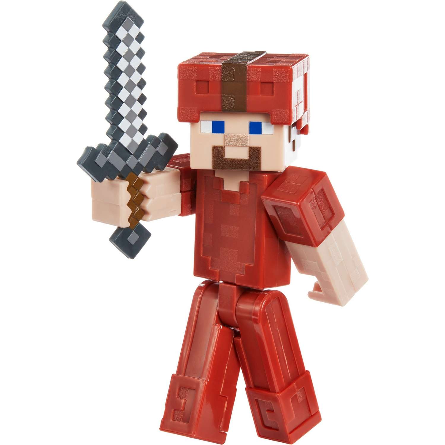 Фигурка Minecraft Стив в красной кожаной броне с аксессуарами GLC66 - фото 7