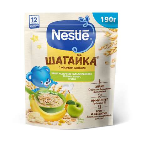 Каша Nestle мультизлаковая яблоко-банан-груша 190г с 12месяцев