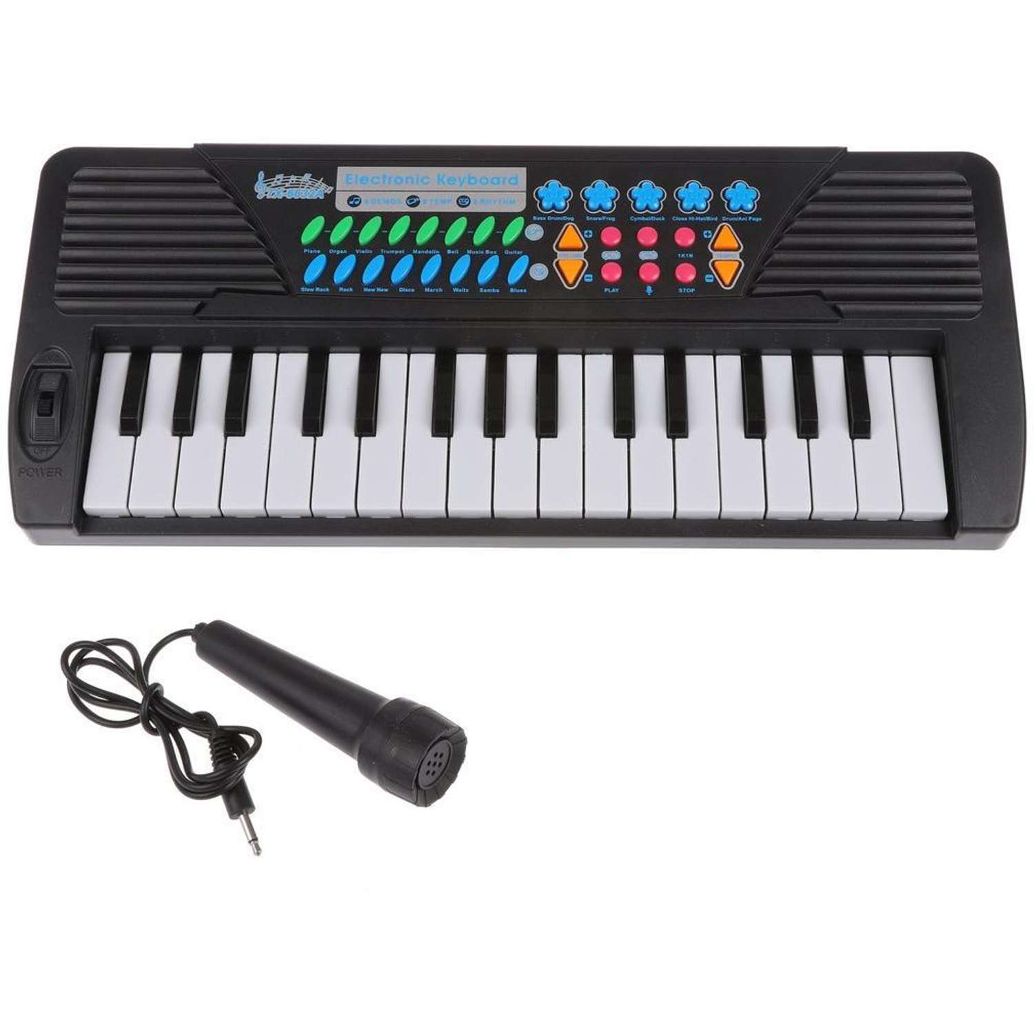 Синтезатор детский Наша Игрушка развивающий 32 клавиши черный - фото 4