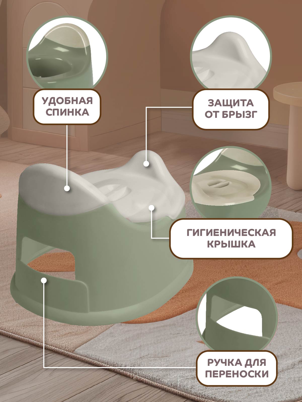 Горшок детский Компания Друзей анатомический с крышкой размер S - фото 3