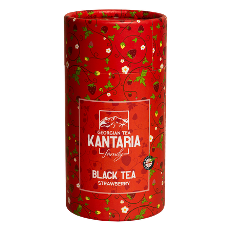 Черный крупнолистовой чай KANTARIA с клубникой в тубе