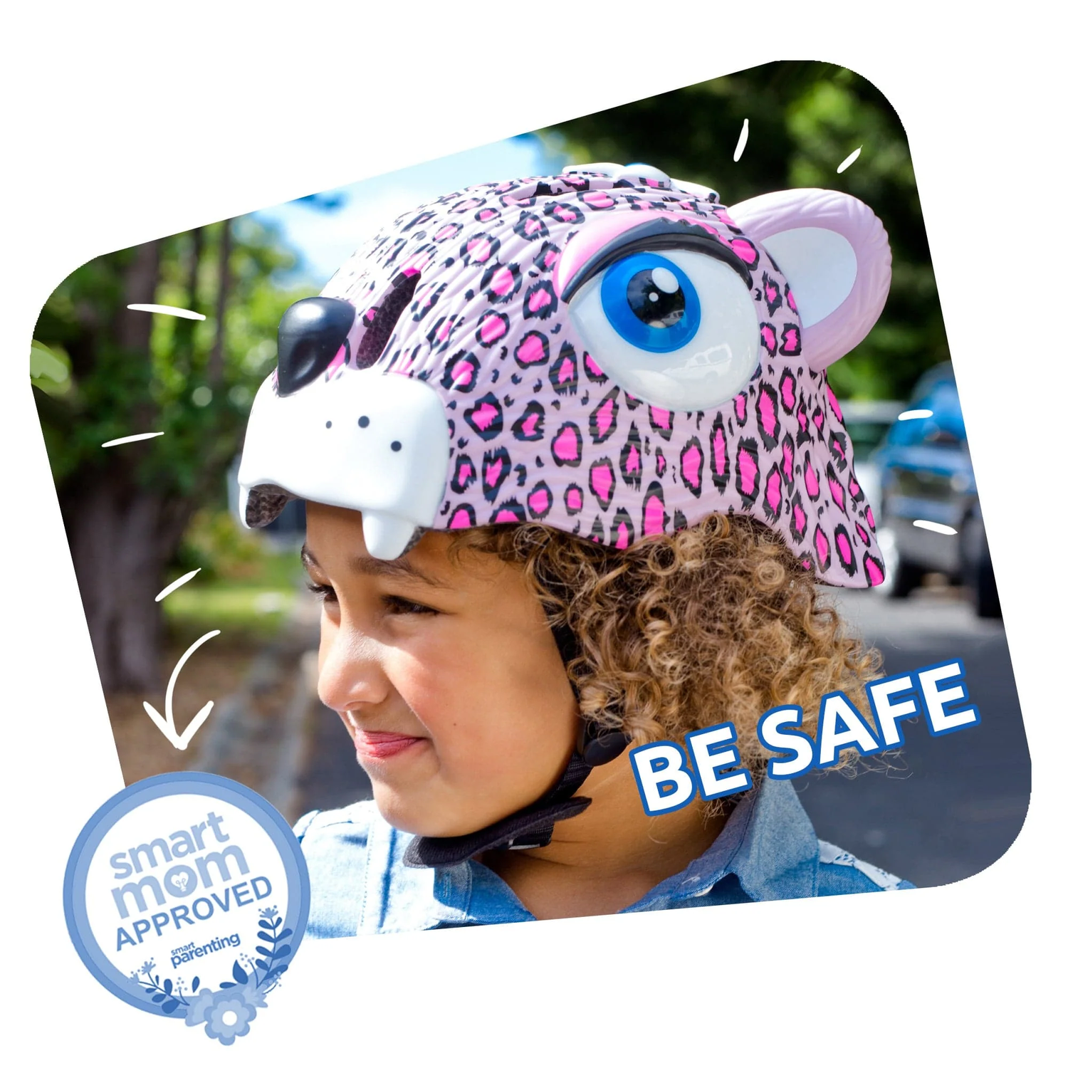 Шлем защитный Crazy Safety Pink Leopard с механизмом регулировки размера 49-55 см - фото 4