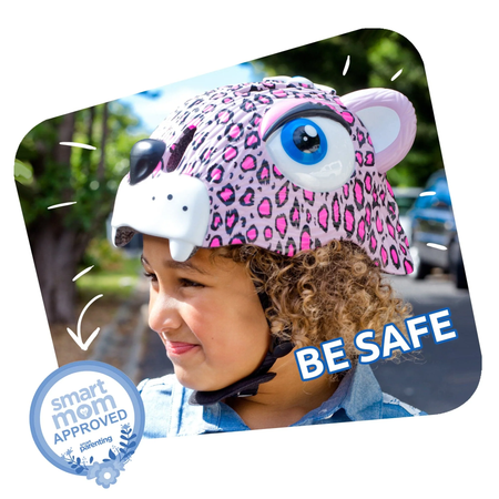 Шлем защитный Crazy Safety Pink Leopard с механизмом регулировки размера 49-55 см