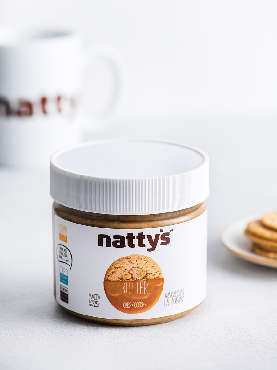 Паста арахисовая Nattys Crispy Cookies с мёдом 325 г - фото 5