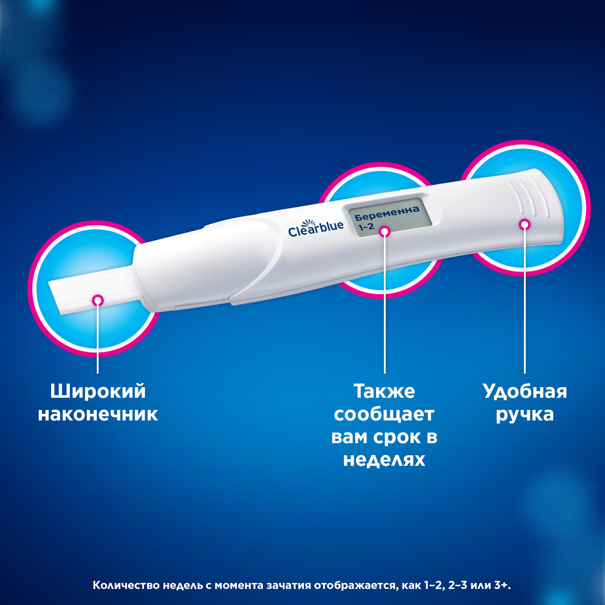 Тест для определения срока беременности Clearblue цифровой 81639467 - фото 3