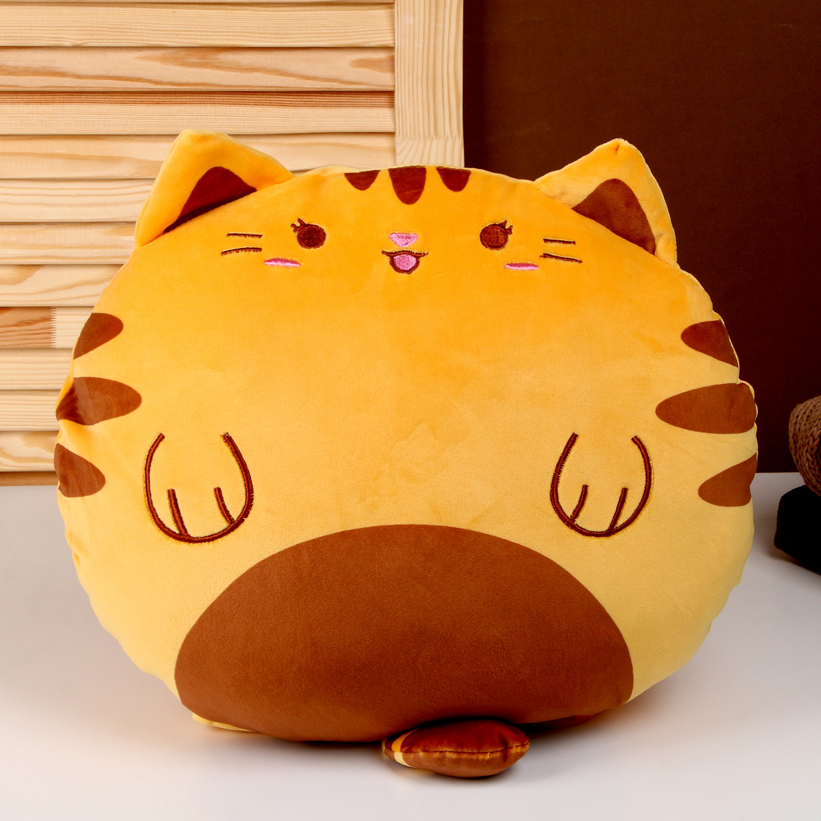 Мягкая игрушка Sima-Land подушка «Кот» 43 см цвет оранжевый - фото 3