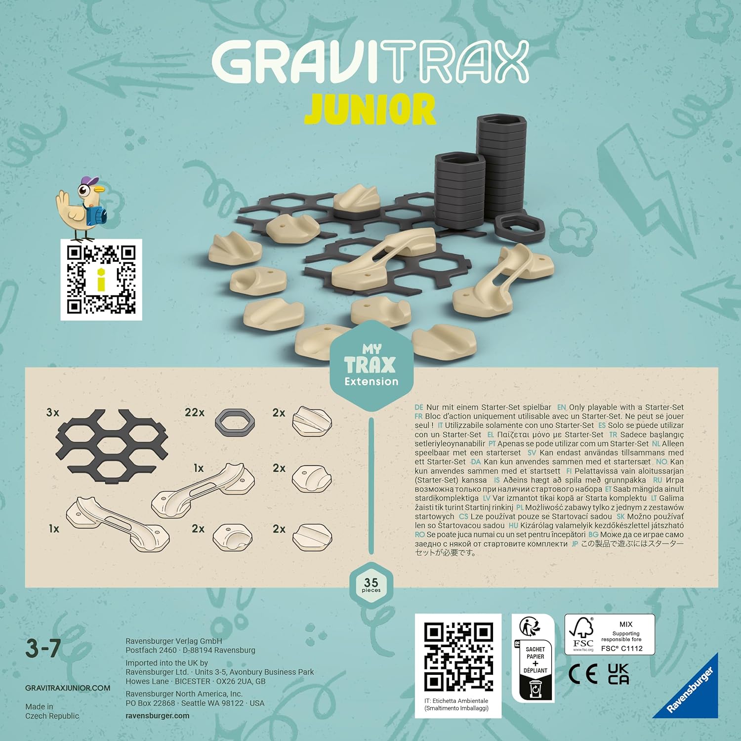 Конструктор Ravensburger GraviTrax Junior комплект удлинителей для рельсов - фото 2