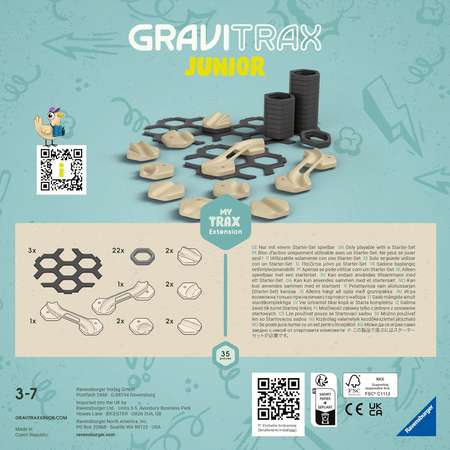 Конструктор Ravensburger GraviTrax Junior комплект удлинителей для рельсов