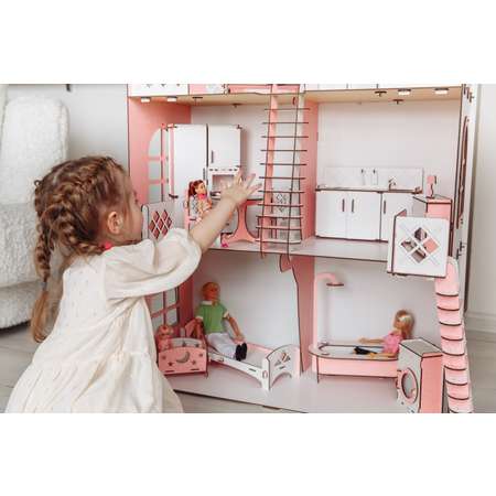 Кукольный дом для Барби EcoBabyk Розовый bigredmeb