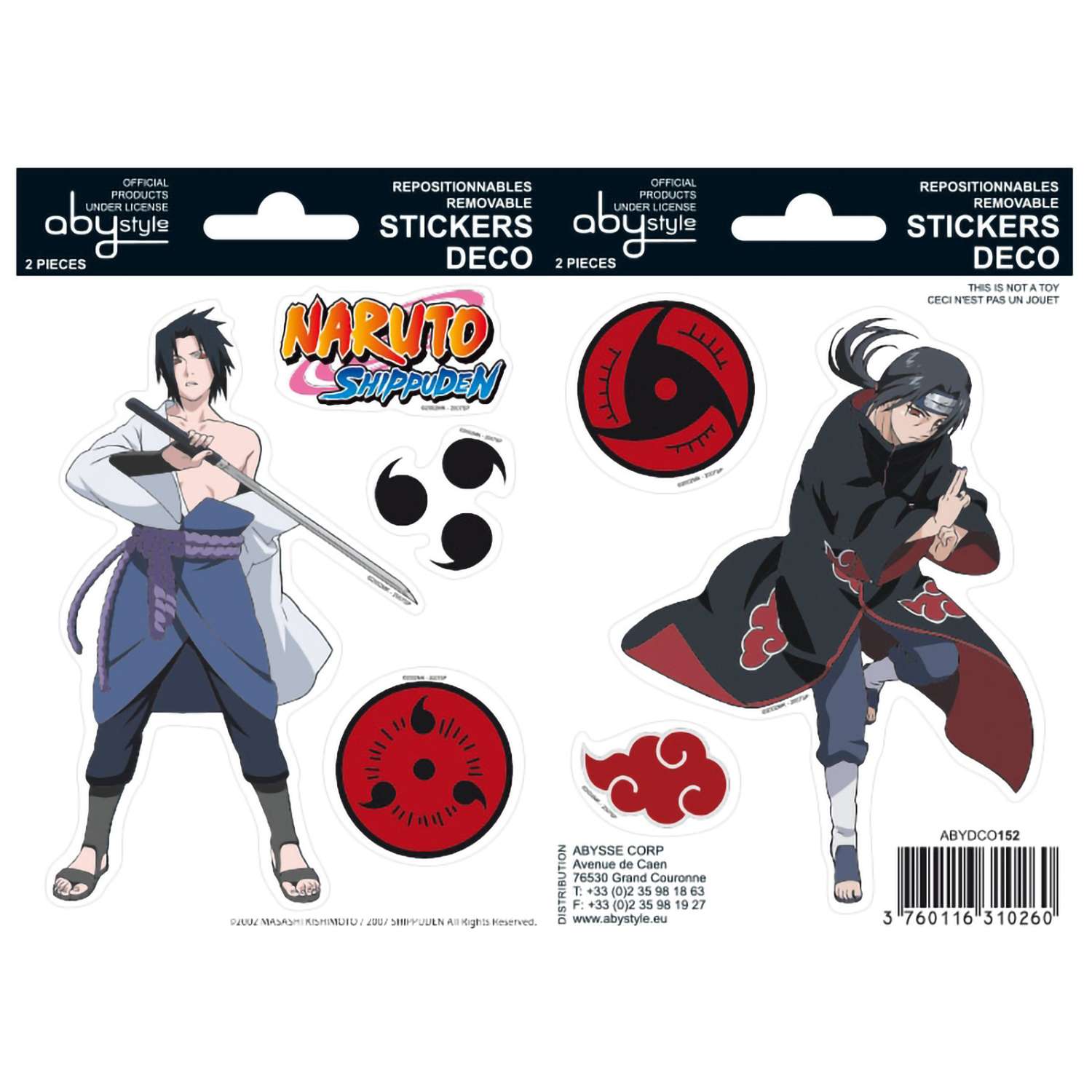 Наклейки ABYStyle Naruto Shippunden - Stickers - 16x11cm/ 2 Sheets - Sasuke/ Itachi X5 ABYDCO152 - фото 2