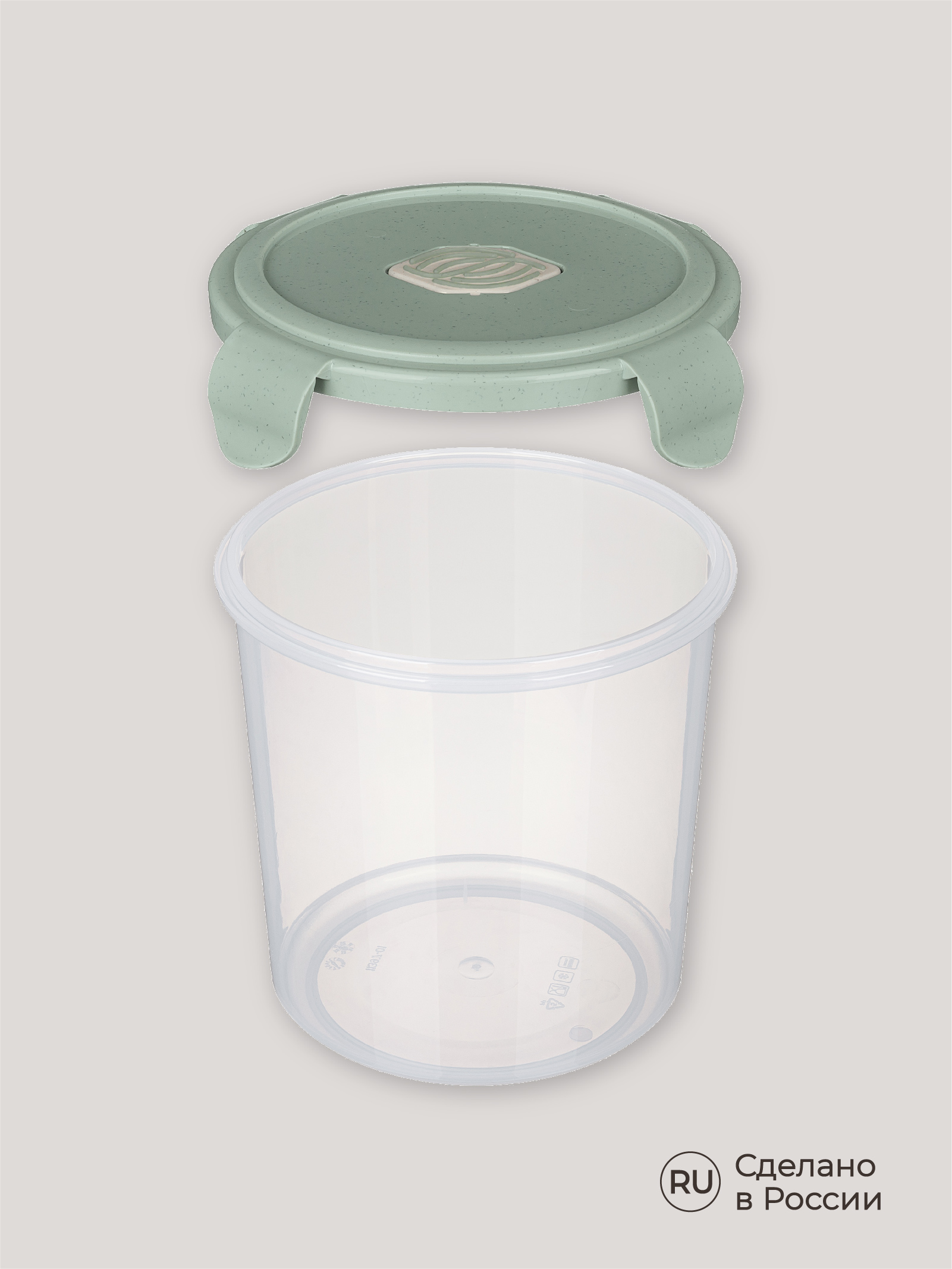 Контейнер Phibo для продуктов герметичный с клапаном Eco Style круглый 1.15л зеленый флэк - фото 8