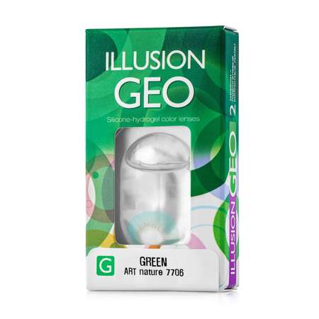 Контактные линзы ILLUSION geo nature green на 1 месяц 0.00/14.2/8.6 2 шт.