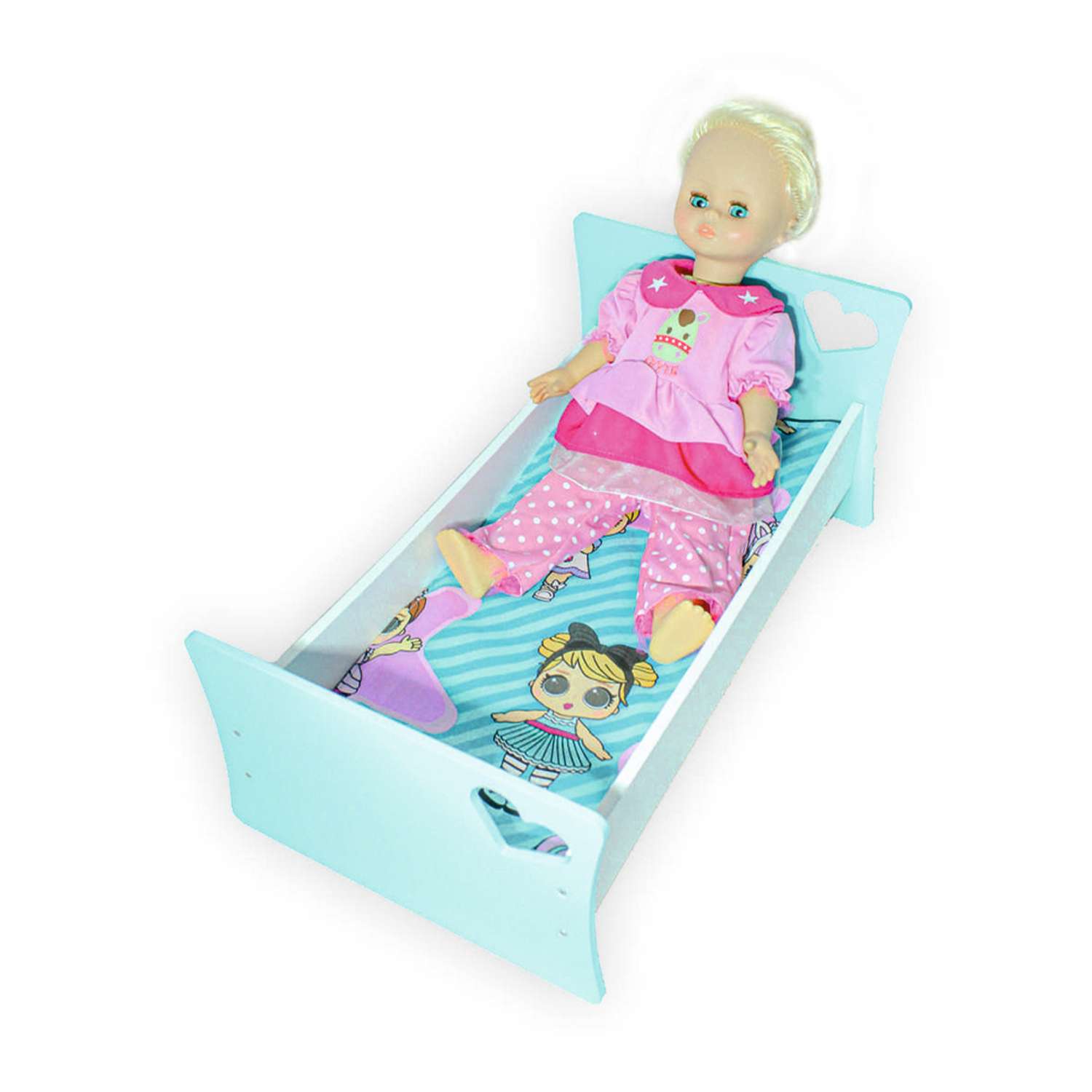 Мебель для кукол ViromToys Кроватка голубая Кд0021 - фото 1