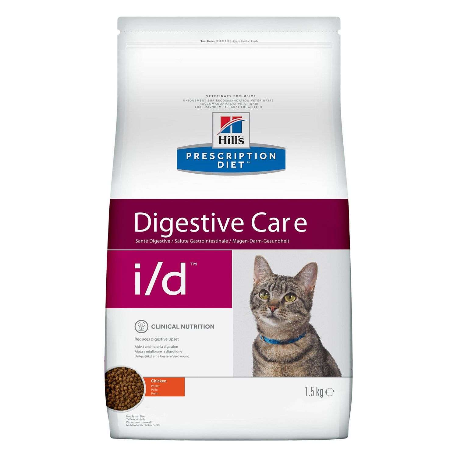Корм для кошек HILLS 1.5кг Prescription Diet i/d Digestive Care для здоровья ЖКТ с курицей сухой - фото 1