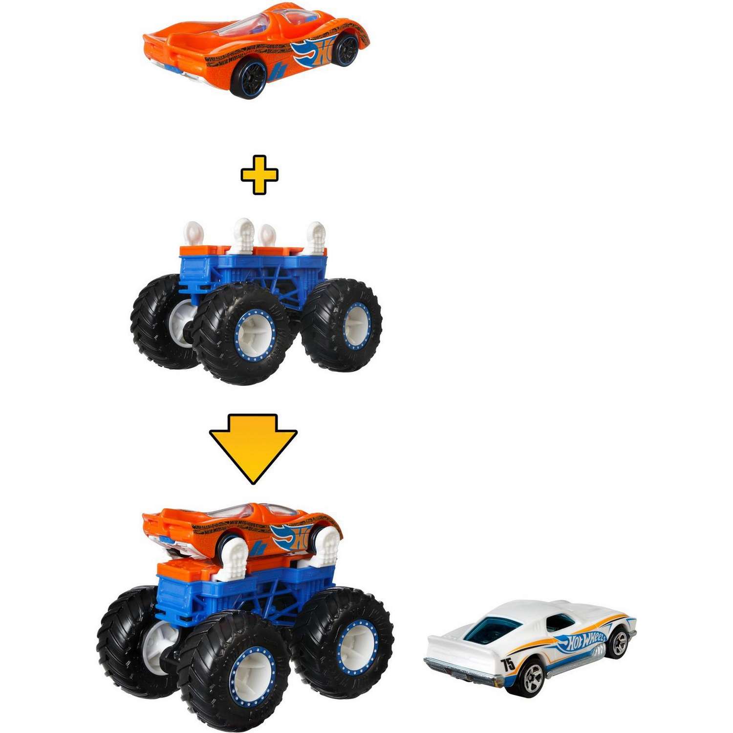 Набор Hot Wheels Monster Trucks Монстр-мейкер с 2машинками и шасси Синий GWW20 GWW13 - фото 5
