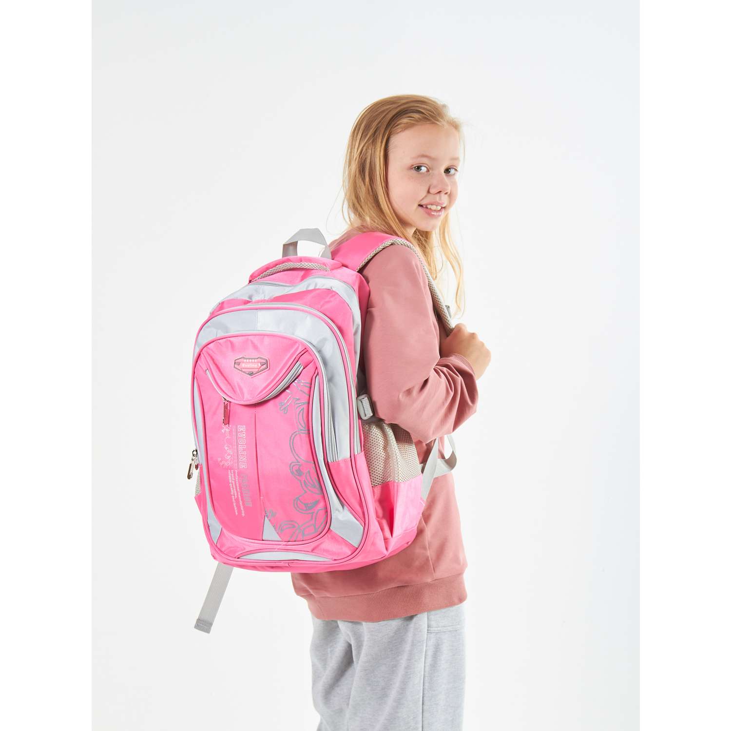 Рюкзак школьный Evoline большой розовый EVO-159-rose - фото 5