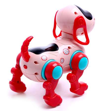 Собака IQ BOT DOG ходит поёт работает от батареек цвет розовый