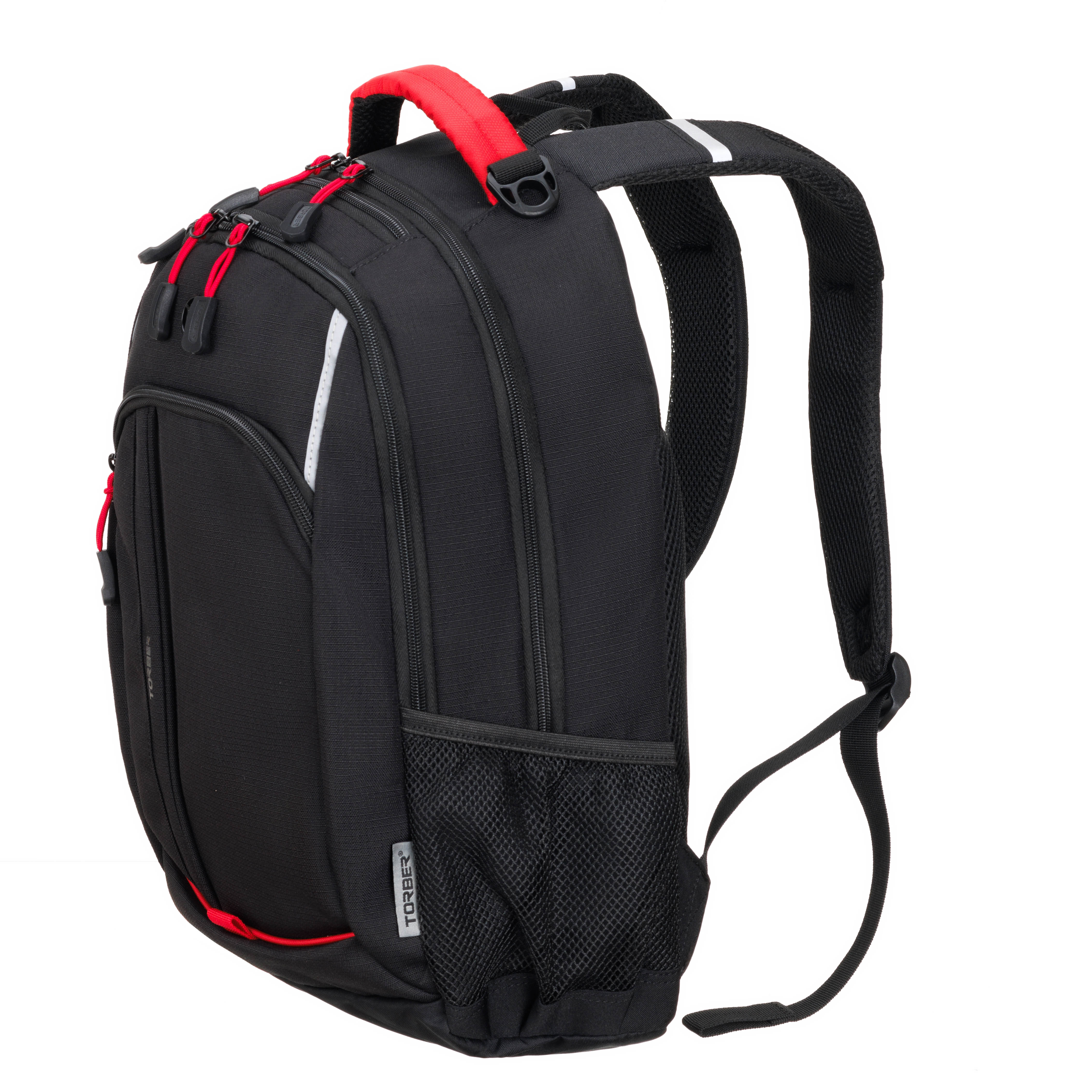 Рюкзак TORBER ROCKIT с отделением для ноутбука 15 дюймов чёрный красный - фото 9