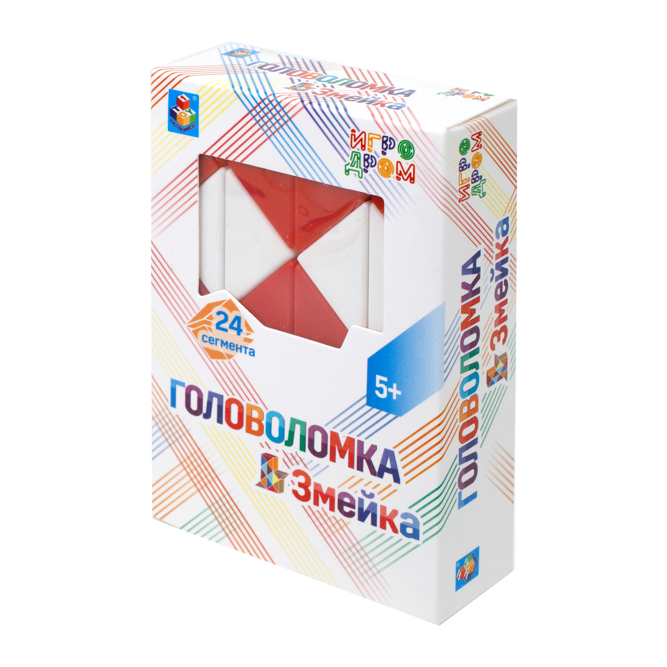 Игрушка 1TOY головоломка Змейка малая 24 сегмента красная - фото 6