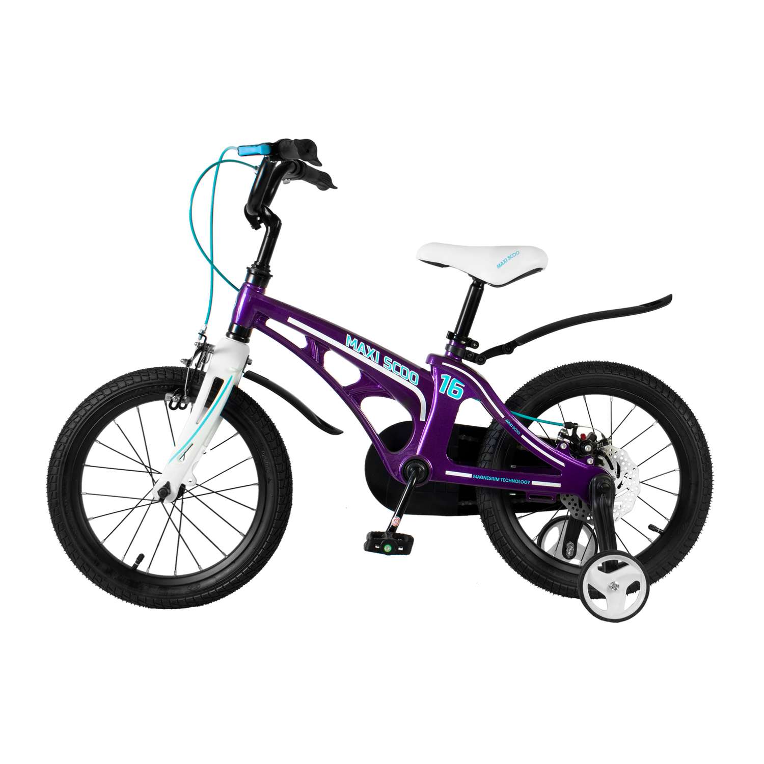 Детский двухколесный велосипед Maxiscoo Cosmic стандарт 16 фиолетовый - фото 3