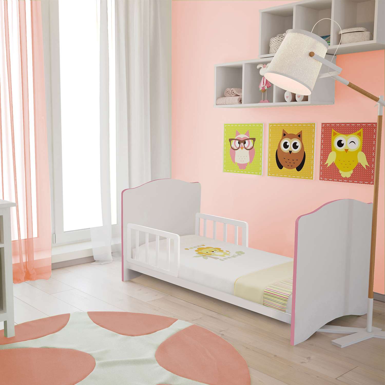 Детская кроватка Polini kids прямоугольная, без маятника (белый, розовый) - фото 4