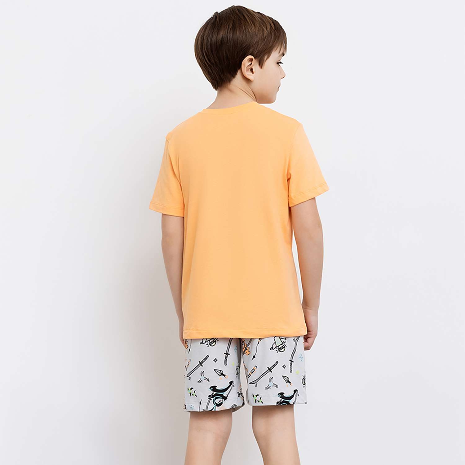 Пижама Mark Formelle 563318/оранжевый +орудия ниндзя на сером - фото 3