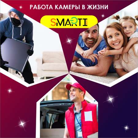 Уличная камера видеонаблюдения SmartiNext Wi-Fi 4MP 2304 x 1296 поворотная с датчиком движения и оповещением MicroSD белая