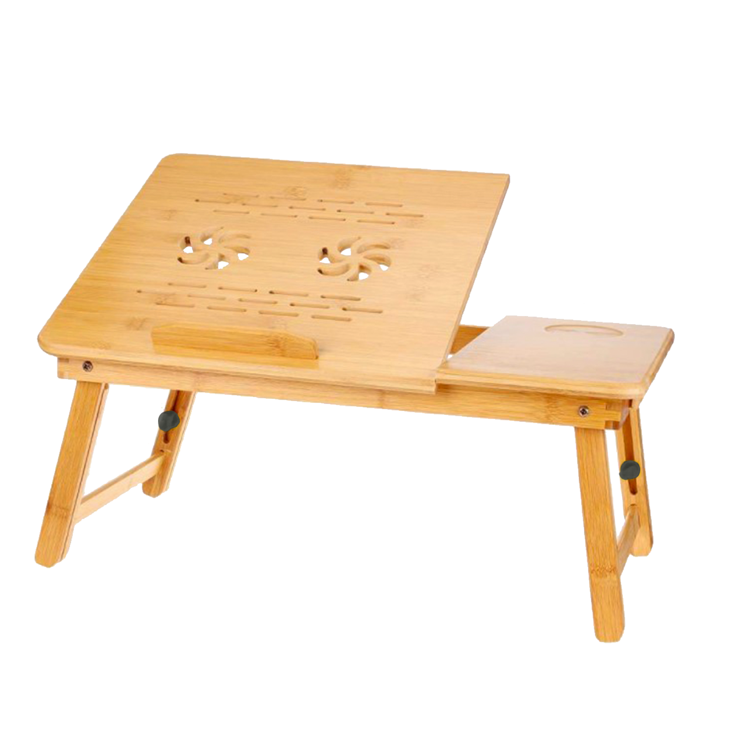 Столик складной для ноутбука DASWERK в кровать для завтрака деревянный 50х30х25 см с охлаждением - фото 1