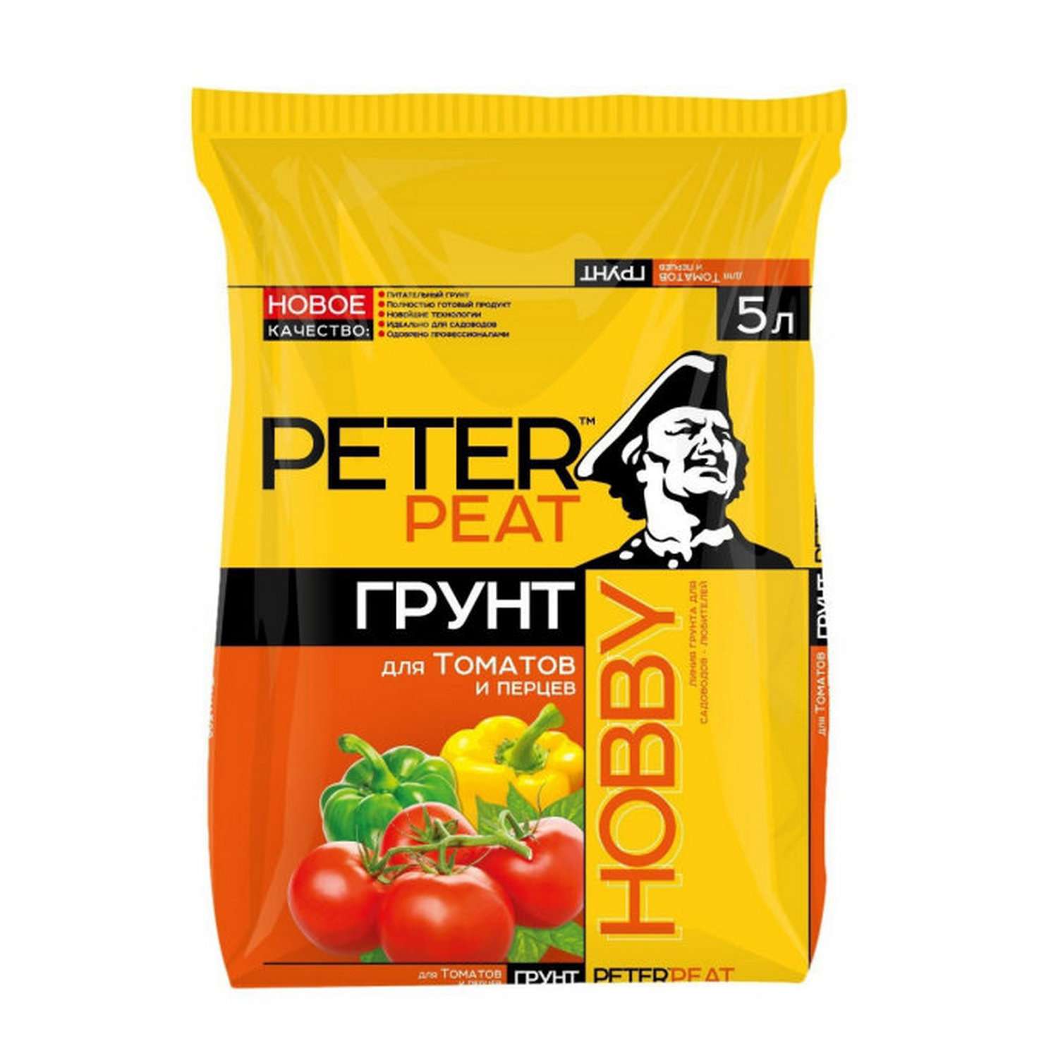Грунт PETER PEAT Для томатов и перцев линия Хобби 5л - фото 1