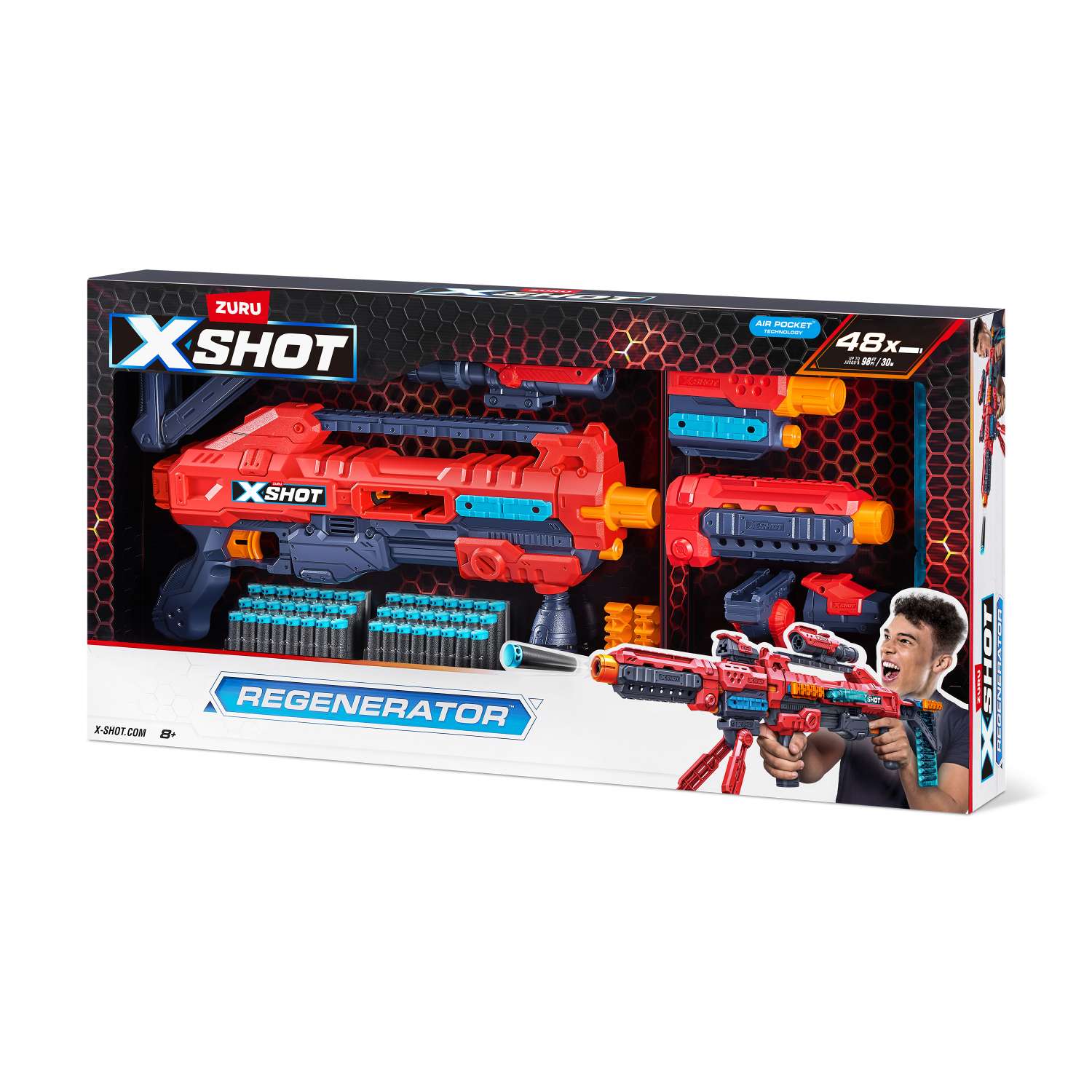 Набор для стрельбы XSHOT Regenerator бластер 2 рожка 48 дротиков - фото 13