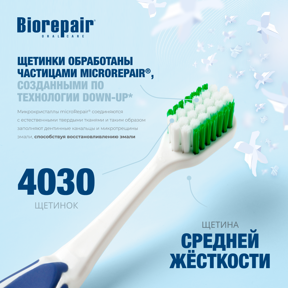 Зубная щетка Biorepair CURVE Protezione Totale изогнутая для комплексной защиты - фото 2