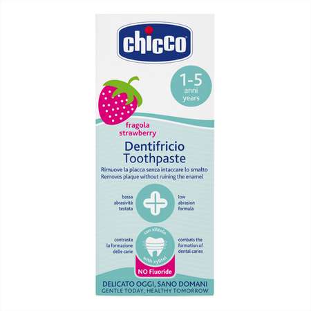 Зубная паста CHICCO детская без фтора со вкусом клубники от 12 месяцев