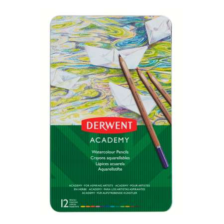 Набор акварельных карандашей DERWENT Academy Watercolour 12 цветов металлическая коробка 2301941