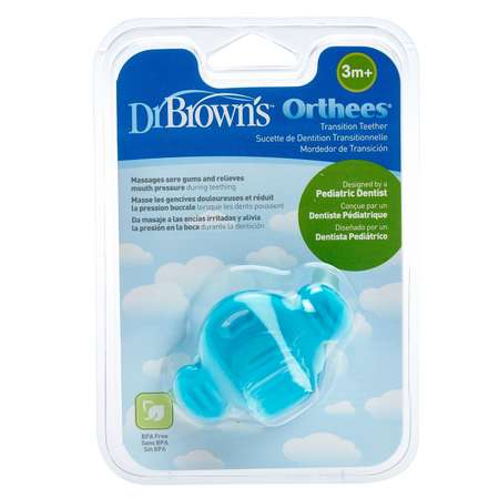 Прорезыватель Dr Brown's Orthees переходный (голубой)