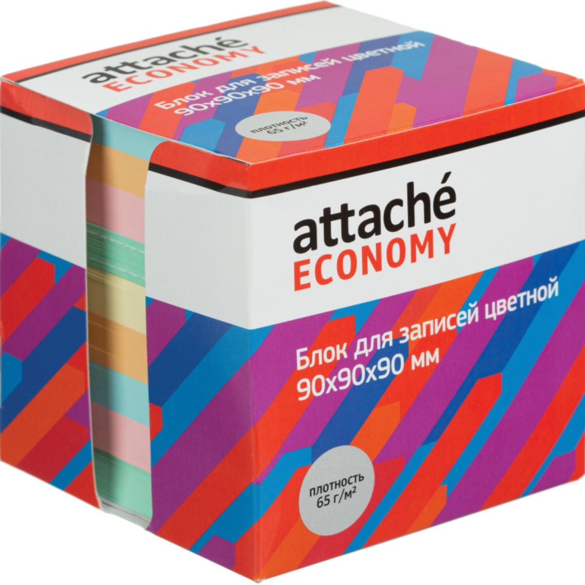 Блок для записей Attache в подставке Economy 9х9х9см 5 цветов 2 штуки - фото 2