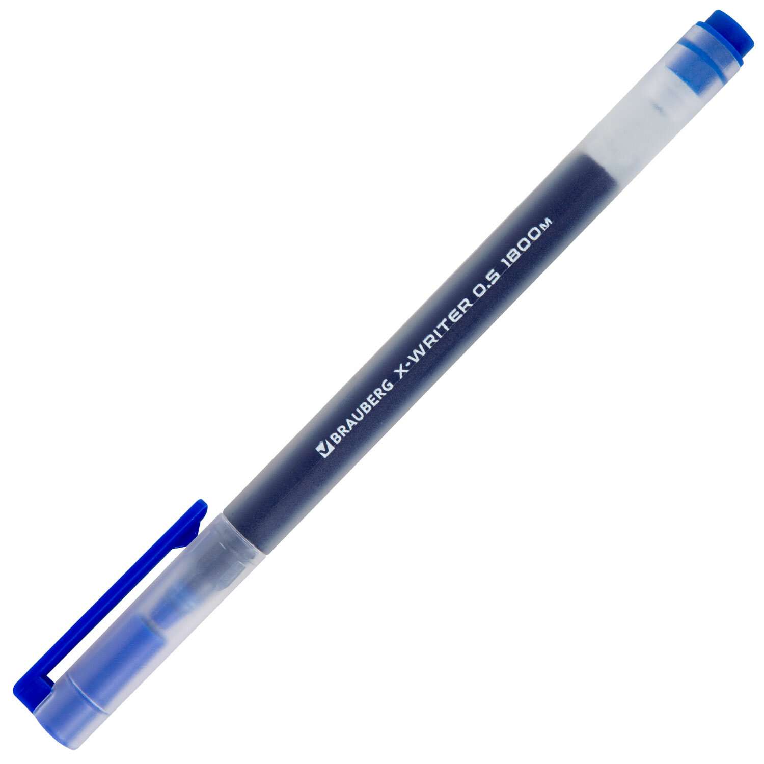 Ручки гелевые Brauberg синие набор 10 штук для школы тонкие - фото 5